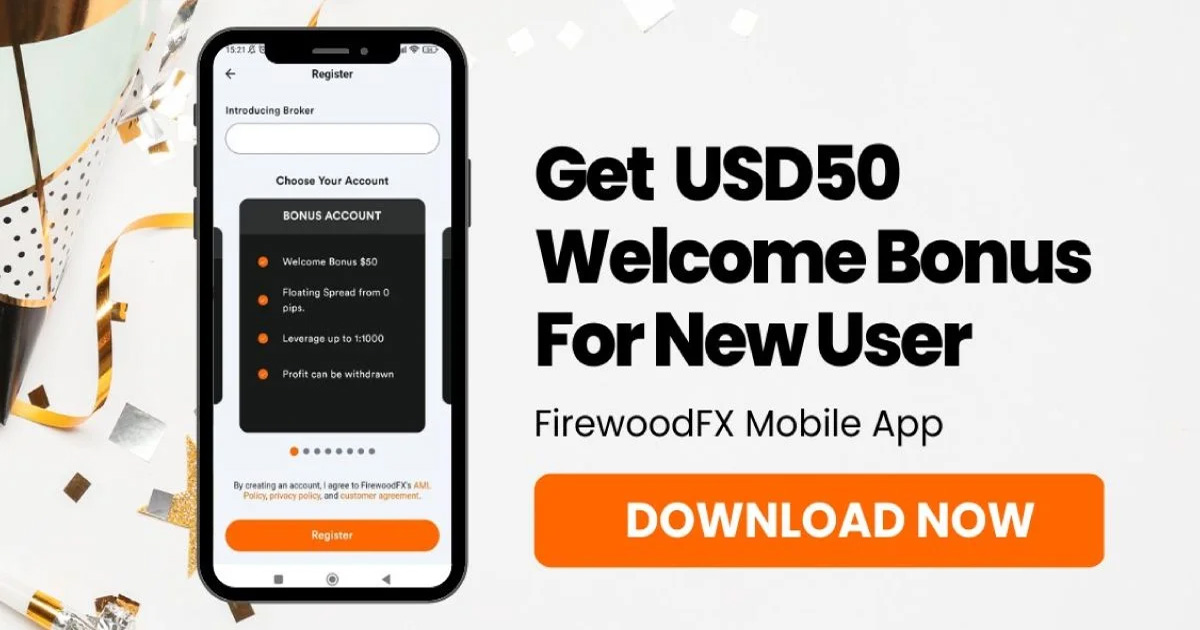 FirewoodFX offers a $50 welcome bonus for new customers